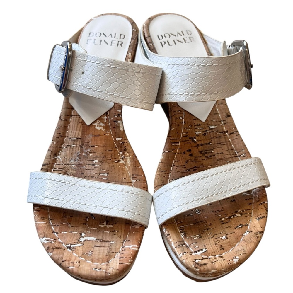 Donald Pliner Skyler White Cork Wedge Sandals - Picture 3 of 8